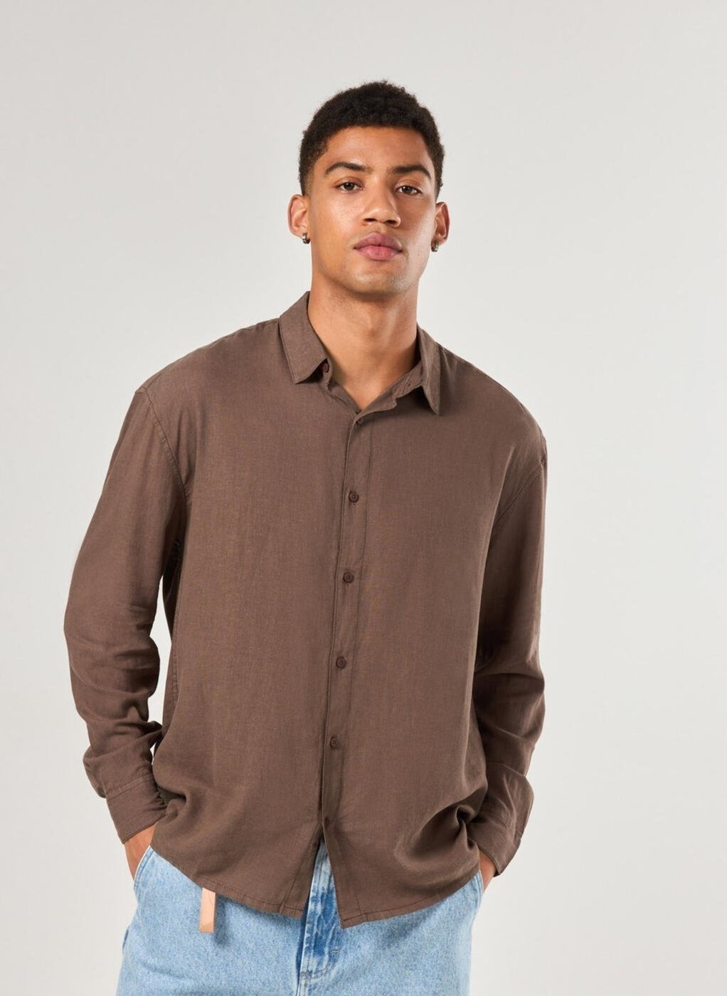 Imagem principal Camisa Comfort Manga Longa Linho Youcom marrom Youcom marrom