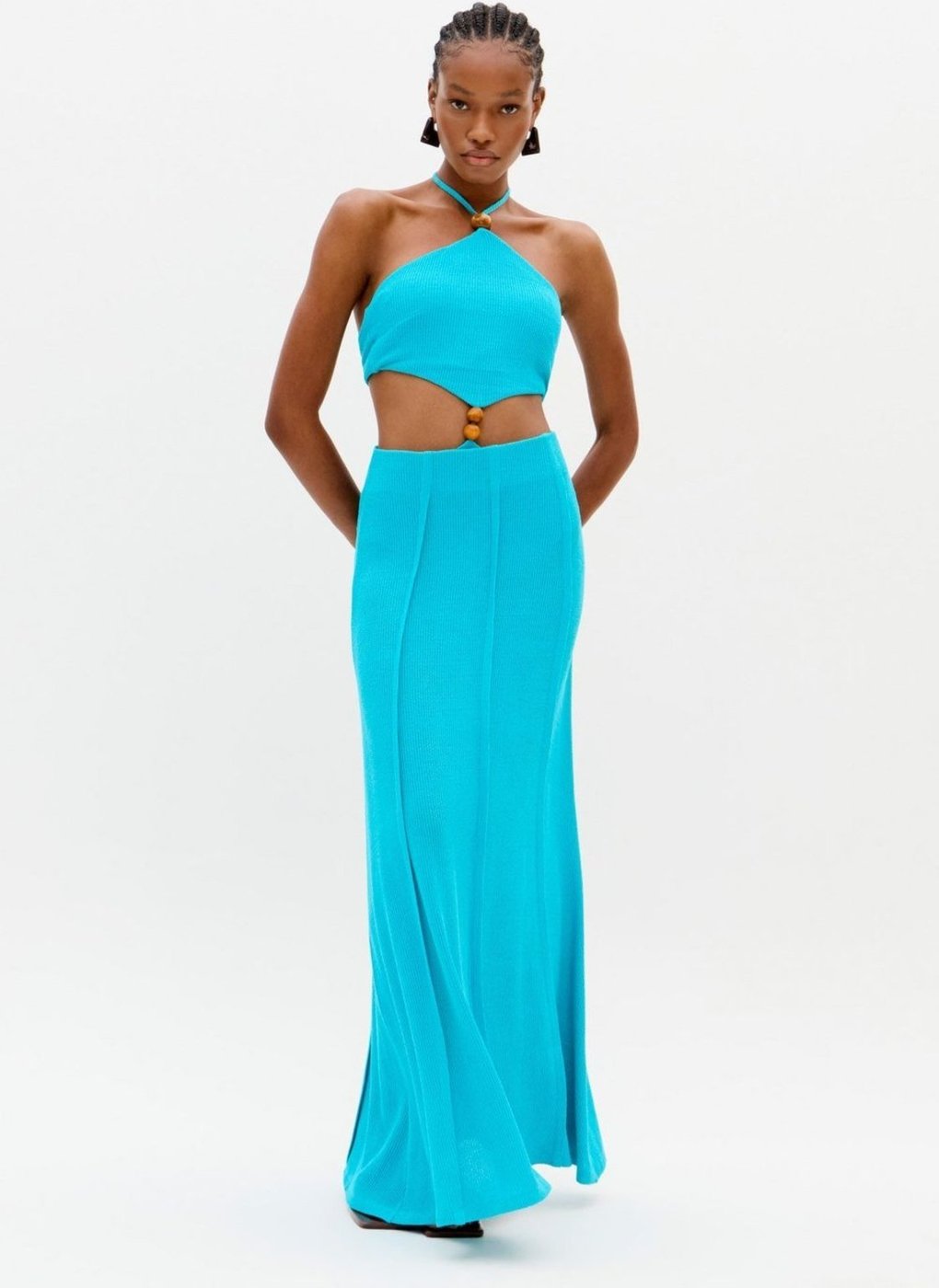 Saia Longa Evasê Com Cintura Alta