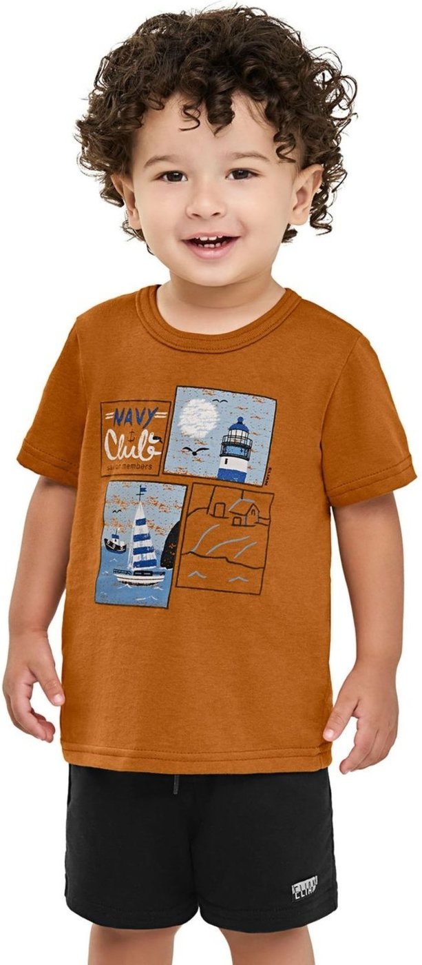 Imagem principal Infantil - Conjunto Menino Desenho Navy Elian Marrom marrom navy Elian marrom navy