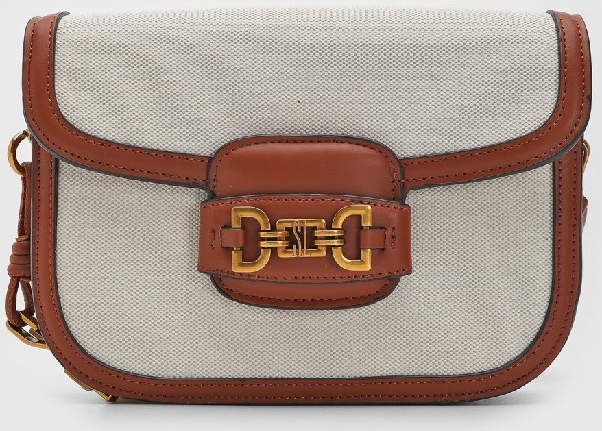 Bolsa Tiracolo Santa Lolla Color Block Texturizada Off-White