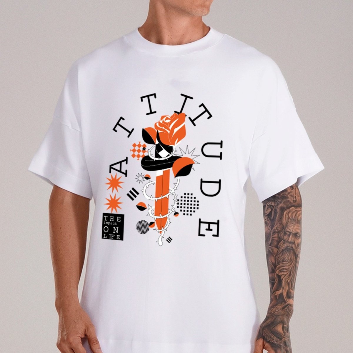 Imagem principal Camiseta Ousy Attitude Estilo Street Oversized Unissex branco ousy branco