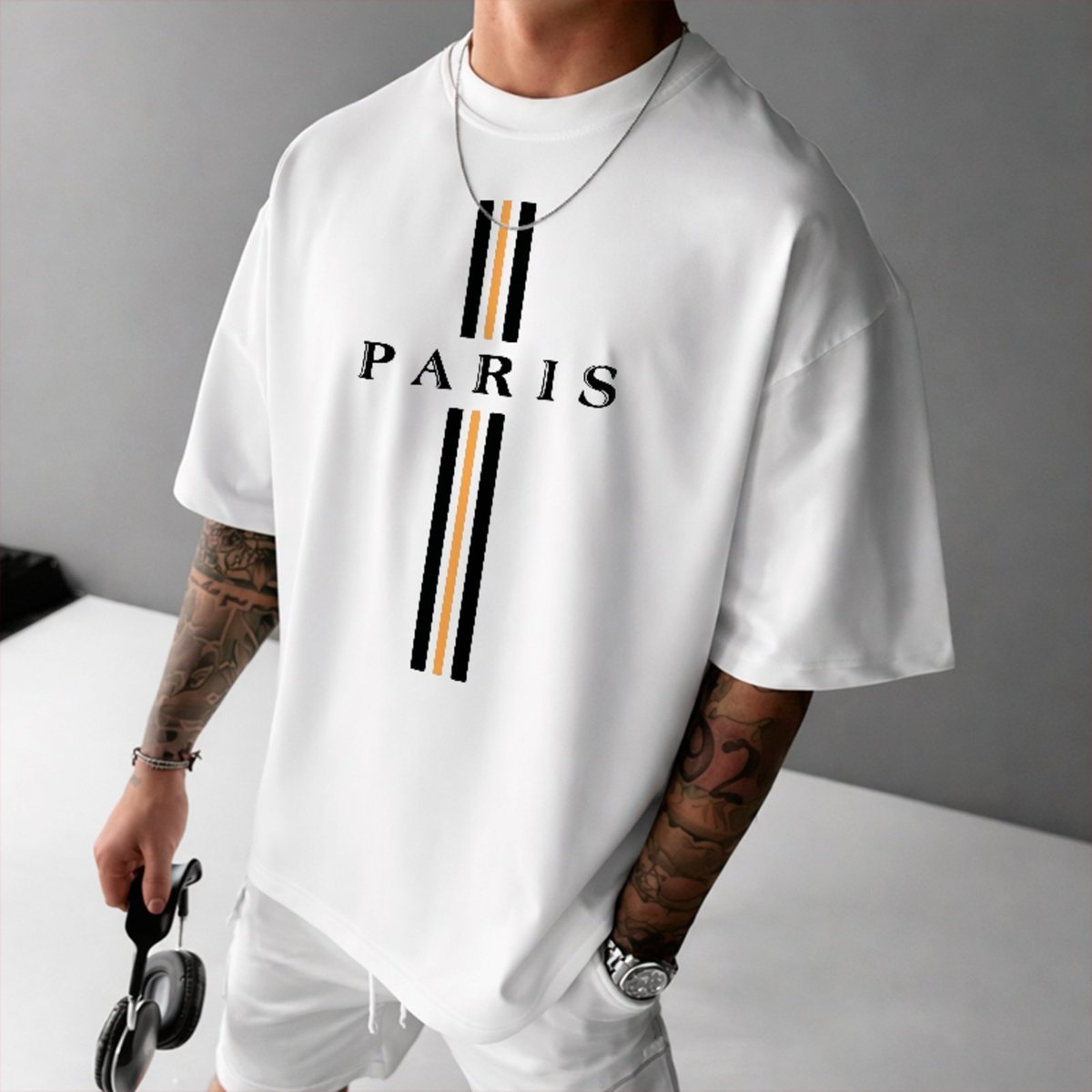 Imagem principal Camiseta Oversized Paris Design Elegante Moderno Estilo Europeu ousy branco ousy branco