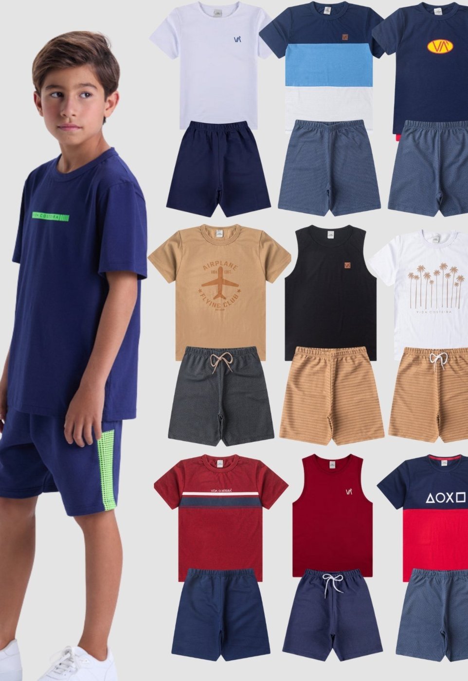 Imagem principal Infantil - Kit Sortido 6 Peças de Roupas Infantis Menino Verão Camisetas + Shorts VIDA COSTEIRA multicolorido VIDA COSTEIRA multicolorido