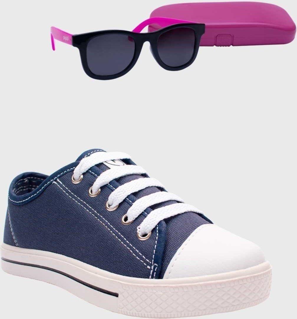 Imagem principal Infantil - Kit Tenis Popstar Marinho e Oculos de Sol Rosa Pópidí azul marinho rosa Pópidí azul marinho rosa