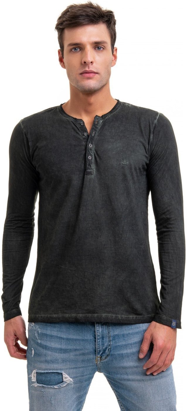 Camiseta henley Aburguesia Slim Fit Verde Musgo