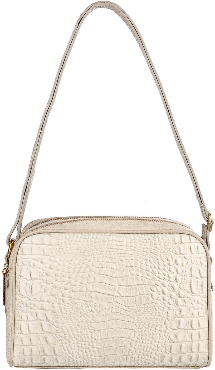 Imagem principal Bolsa quadrada de couro croco Daiana - Marfim Andrea Vinci caramelo Andrea Vinci caramelo