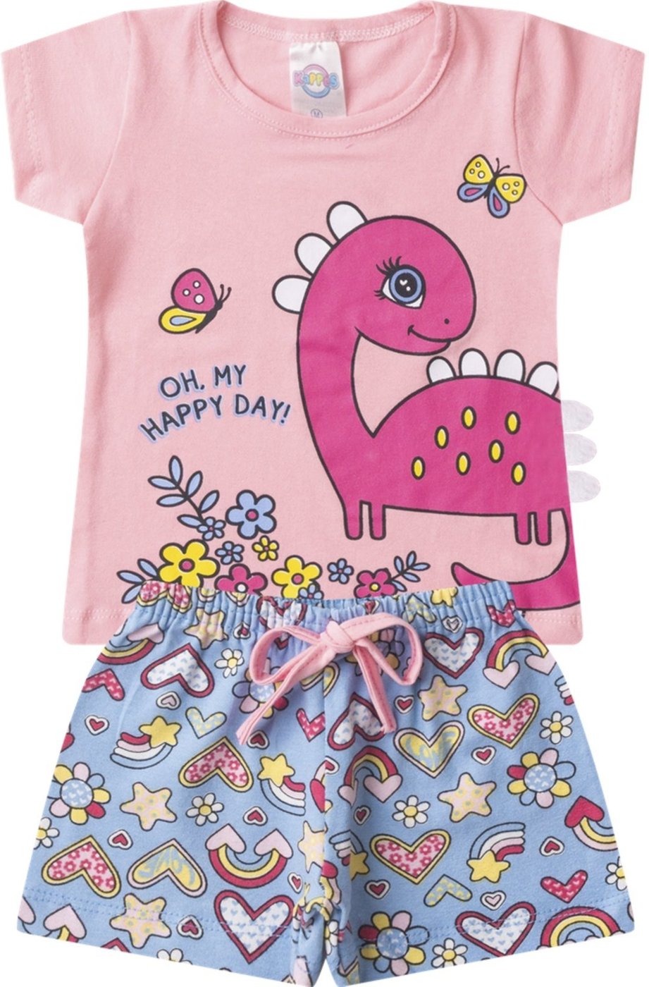 Imagem principal Infantil - Conjunto Feminino Meia Malha/Suplex Happy Day ROSA AZUL KIDS ROSA AZUL KIDS rosa