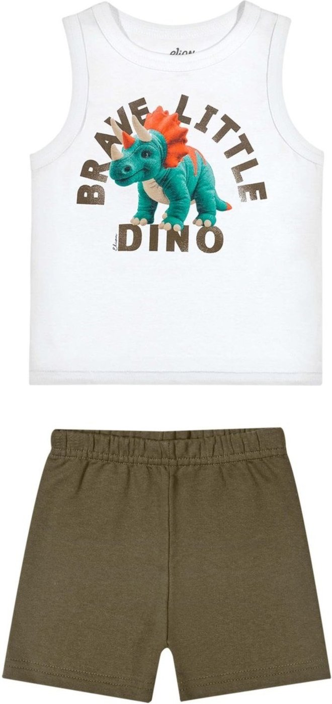 Imagem principal Infantil - Conjunto Menino Estampa Brave Elian branco Elian branco