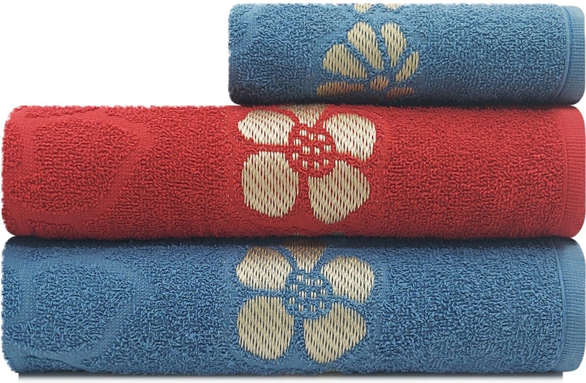 Imagem principal Jogo De Toalhas 3 Peças Banho + Rosto Marcotex Algodão Petala Emcompre vermelho Marcotex vermelho