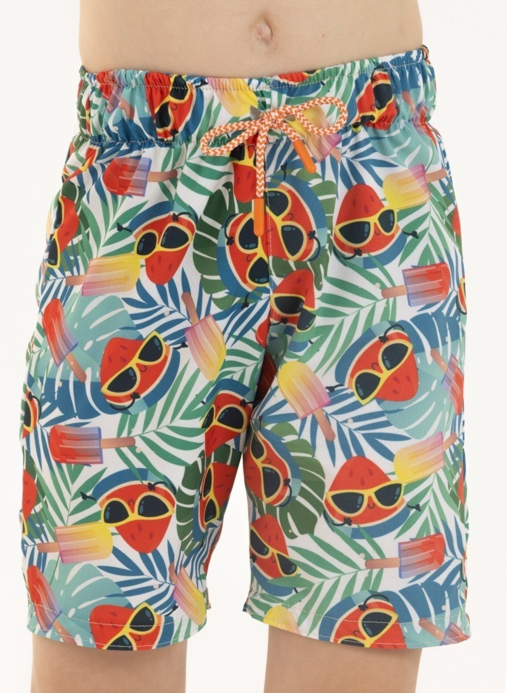 Infantil - Bermuda em Tactel Menino Praia e Banho - Sabores de Verão