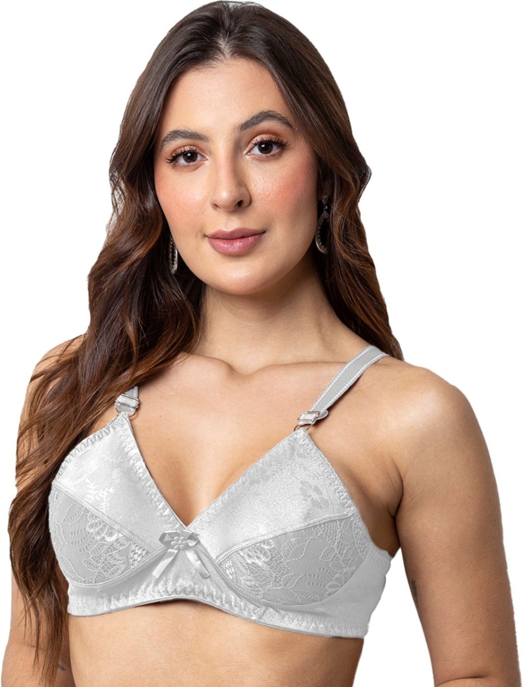 Imagem principal Sutiã Gabi Lingerie Sem Bojo Moda Elegante Confortável Soutien Básico Detalhado Renda Feminino preto Gabi Lingerie preto