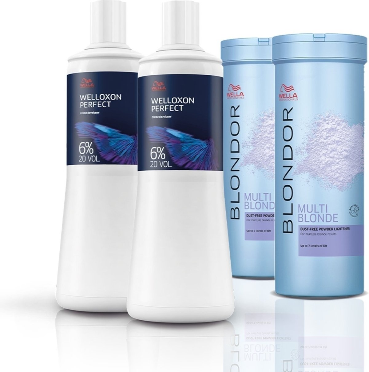 Imagem principal Kit Wella Blondor Pó Descolorante 400g e Oxidante 6% 20V Duplas (4 produtos) WELLA PROFESSIONALS multicolorido WELLA PROFESSIONALS multicolorido