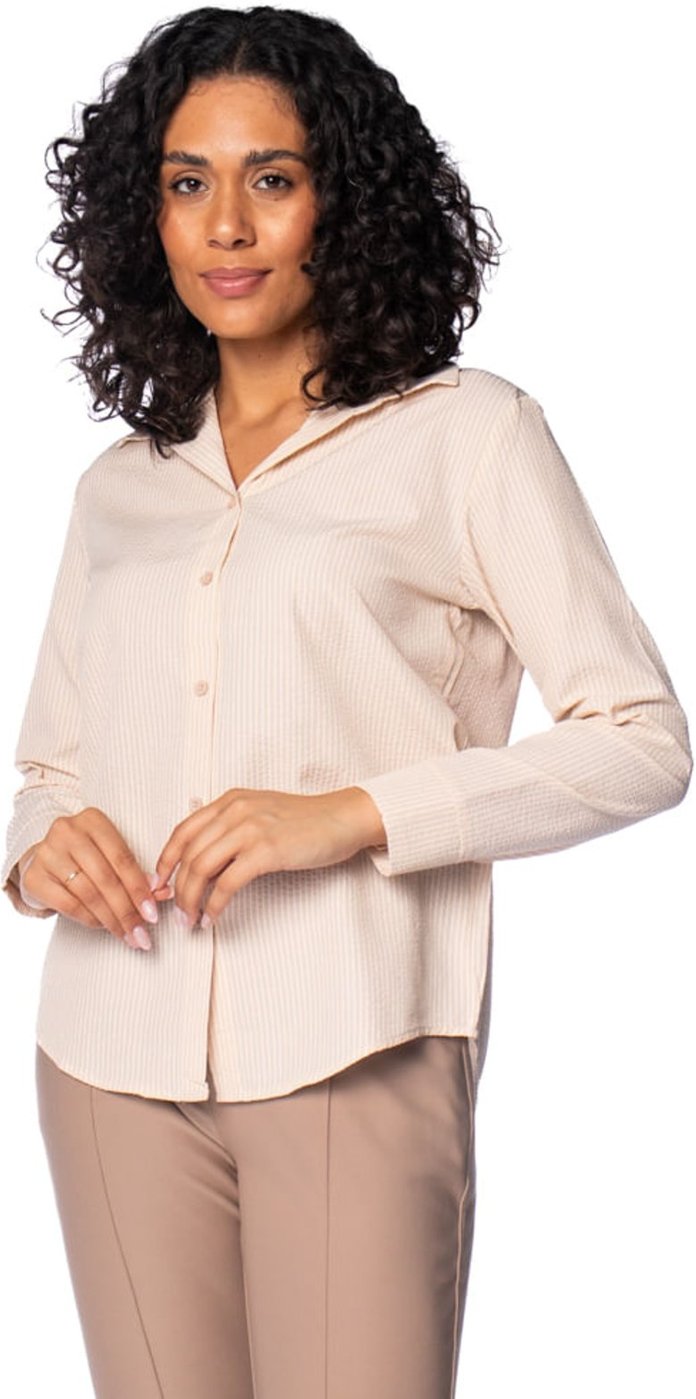 Camisa Feminina Pellini Listrada Textura Branco
