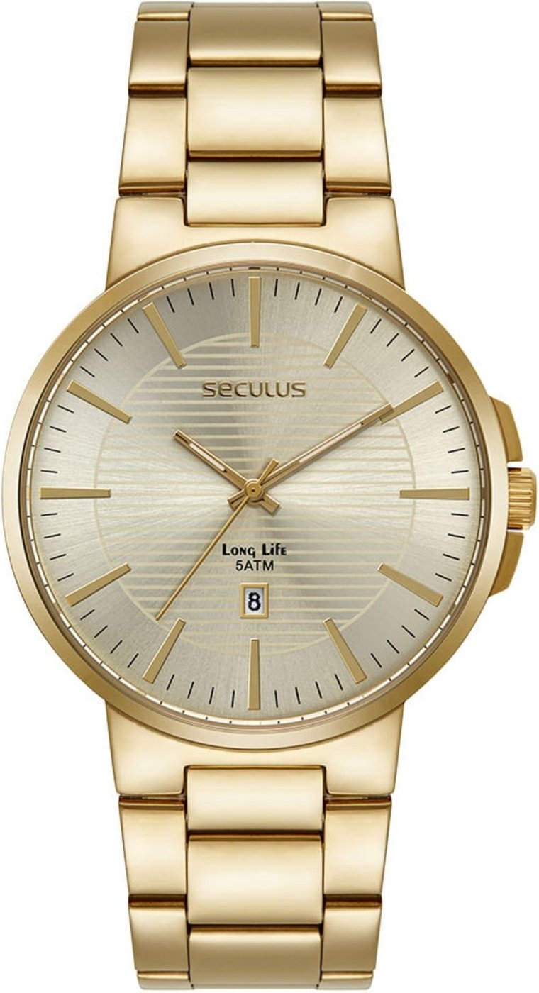 Imagem principal Relógio Masculino Social Aço Seculus dourado Seculus dourado