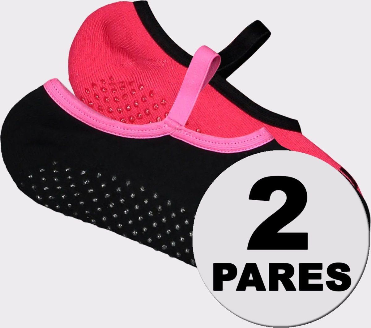 Kit Meia Puma Pilates Feminina 2 pares Preta e Vermelha