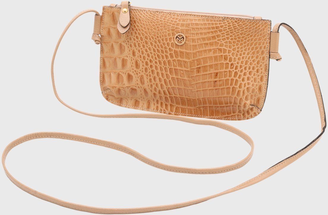 Imagem principal Bolsa Transversal Couro Mariart Croco 202MRT bege Mariart bege