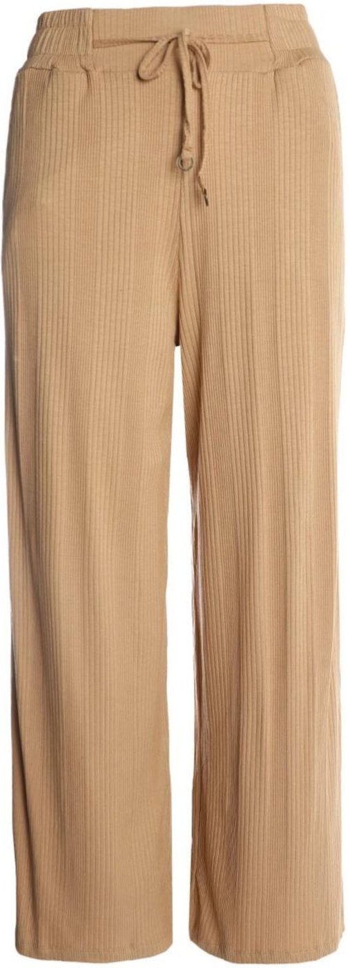 Calça Canelada Pantacourt Com Amarração Feminina