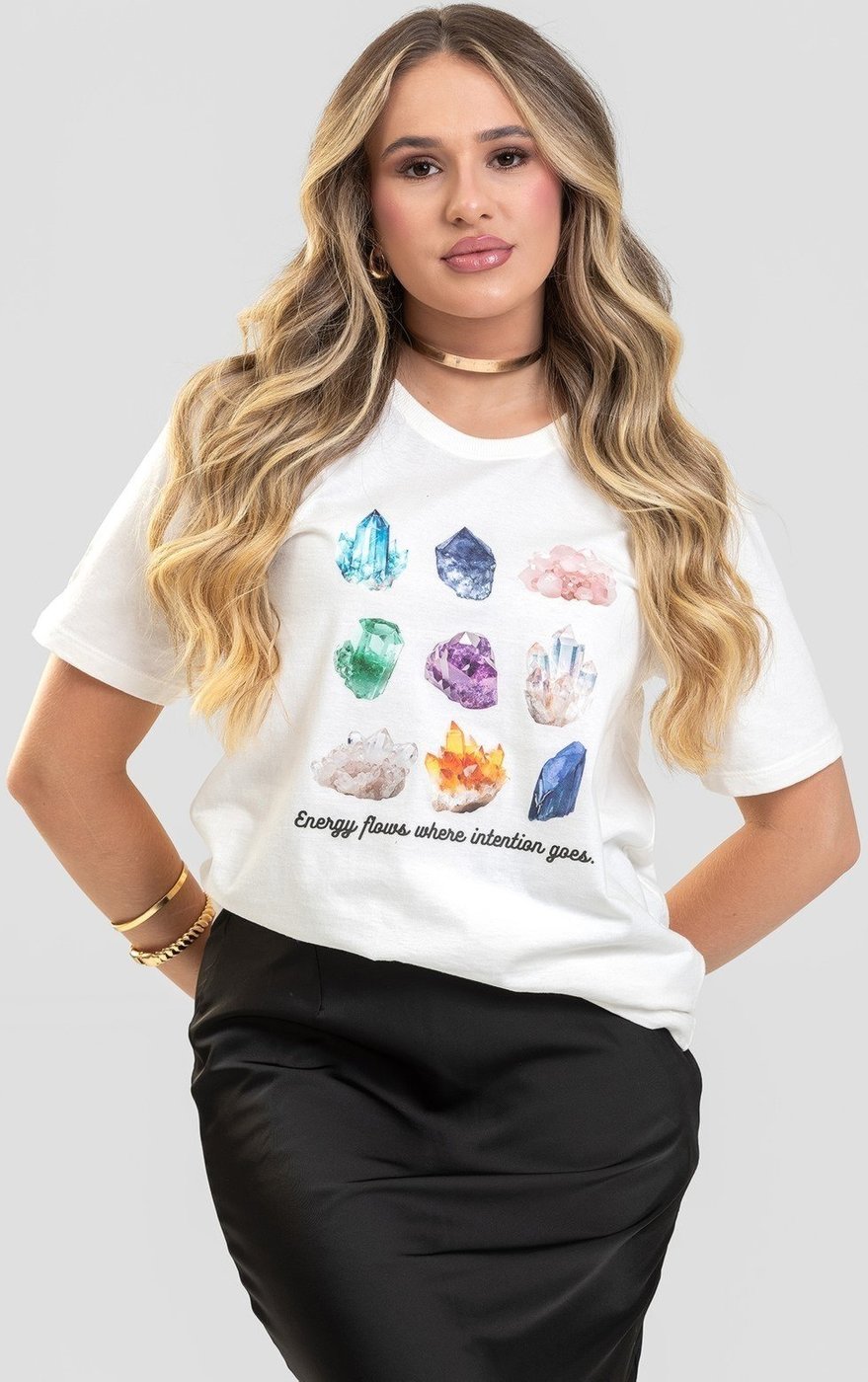 Imagem principal Camiseta Feminina Cianitas Off Estampa Cristais off-white Cianitas off-white