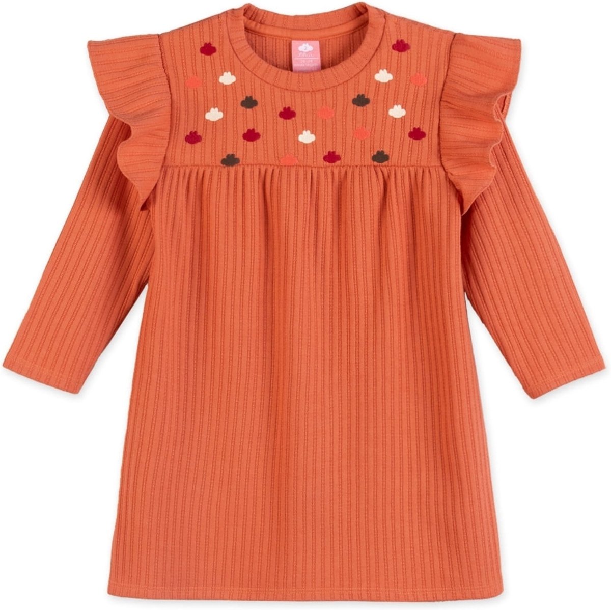 Infantil - Vestido Bordado Manga Longa Feminino