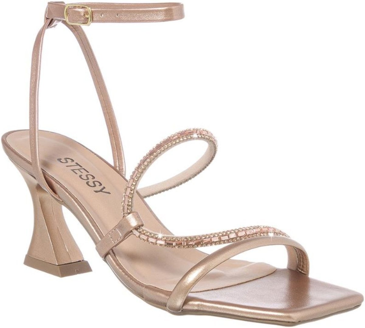 Imagem principal Sandalia Feminina Salto Taça Strass Festa Original Luxo Moda Stessy Shoes dourado Stessy Shoes dourado