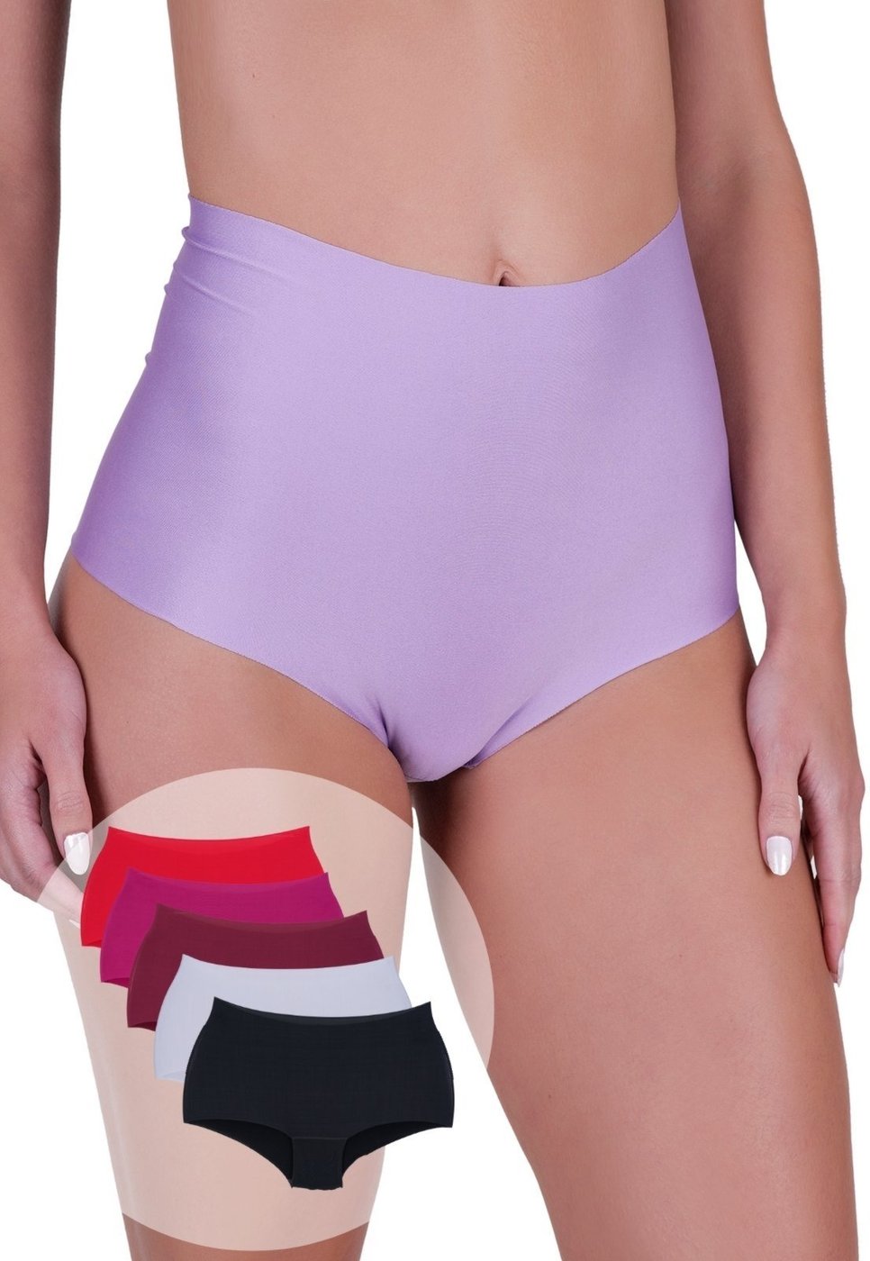 Imagem principal Kit 5 Calcinhas Boxer Feminina Microfibra Sem Elástico Magia Concept Lingerie multicolorido Concept Lingerie multicolorido