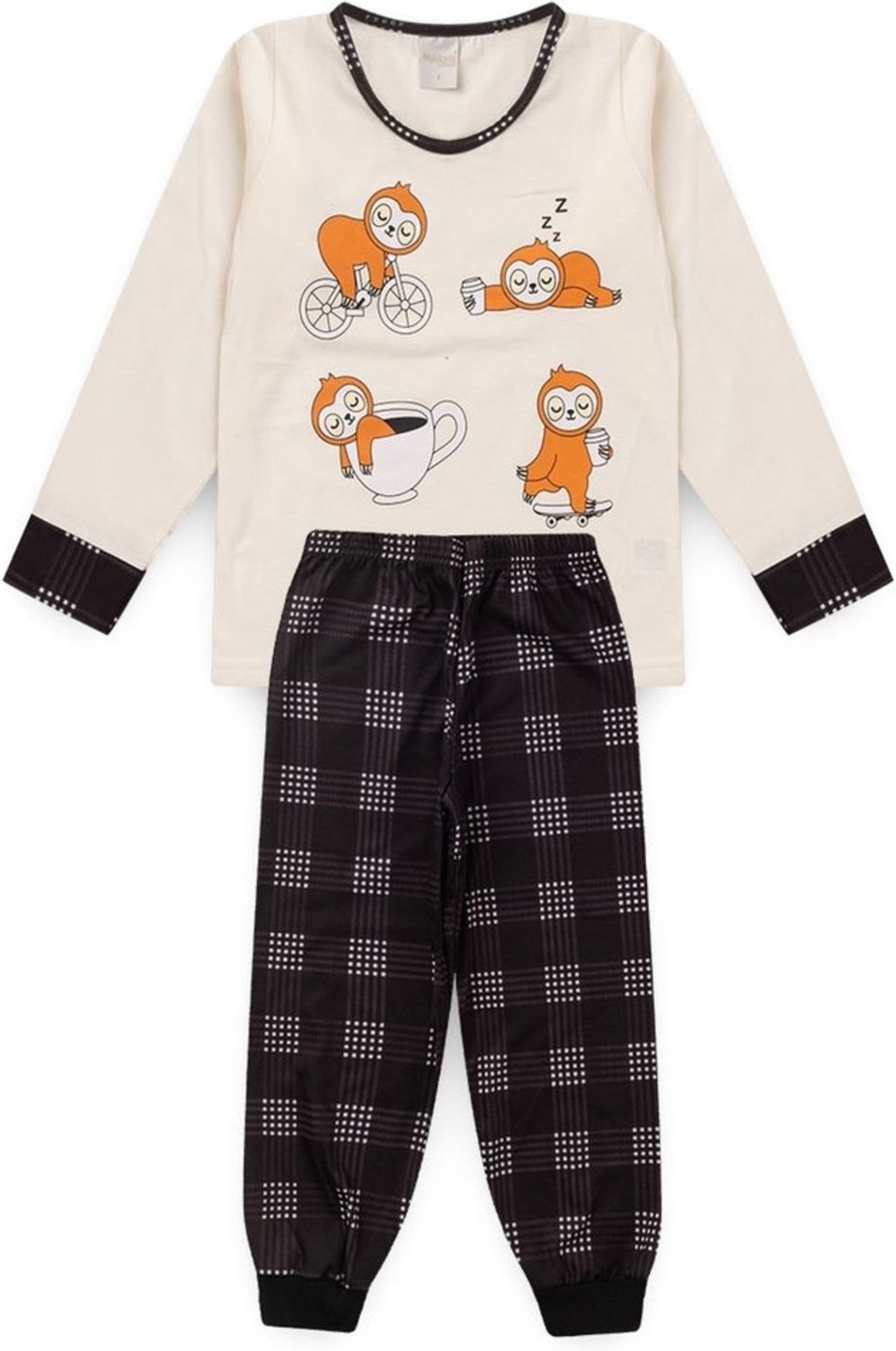 Imagem principal Pijama Molekada Menino Longo Preguiça cinza Molekada cinza