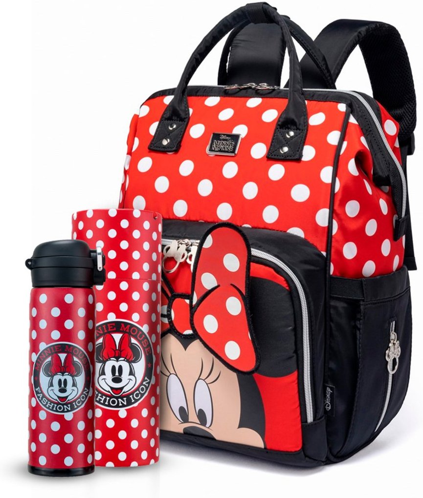Infantil - Kit Mochila Maternidade Garrafa Minnie Resistente