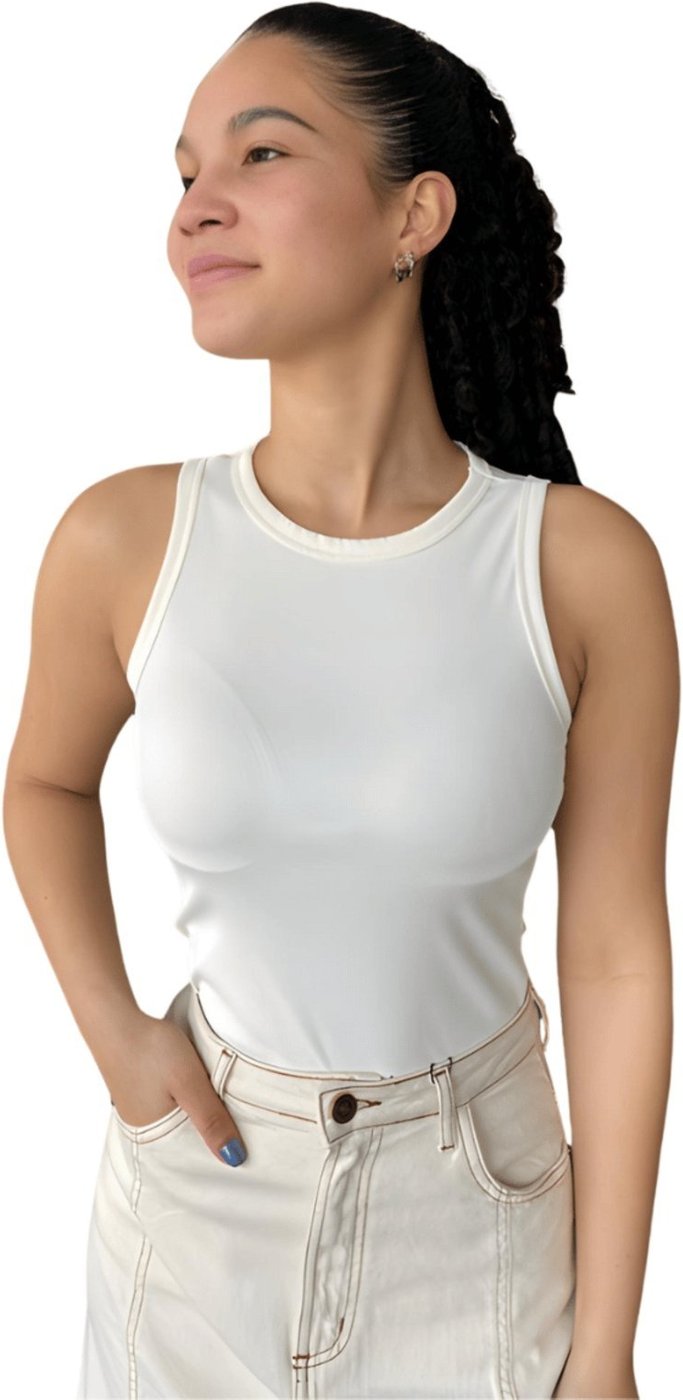 Blusa Regata Feminina Básica Canelada Justa