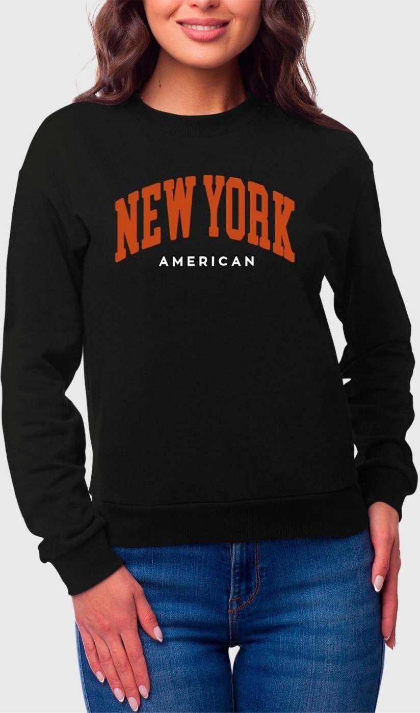 Imagem principal Moletom Gola Redonda Feminino Flanelado Estampa New York Benellys preto Benellys preto