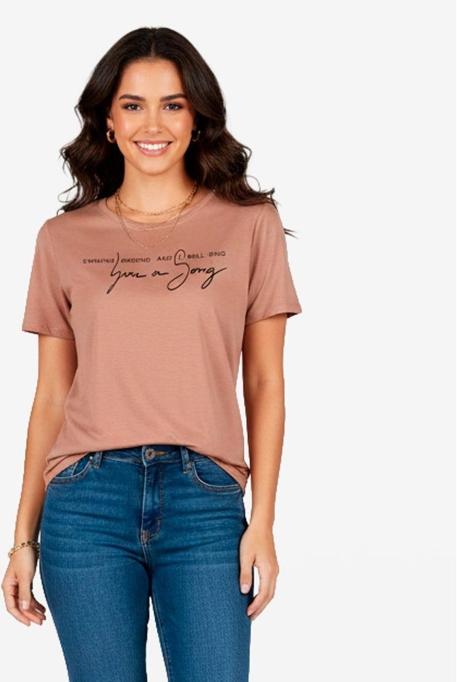 Imagem principal Blusa Feminina Em Viscotricot Infinita Cor marrom INFINITA COR marrom