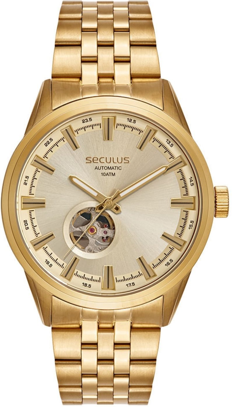 Imagem principal Relógio Masculino Aço Champagne Automático Seculus dourado champagne Seculus dourado champagne
