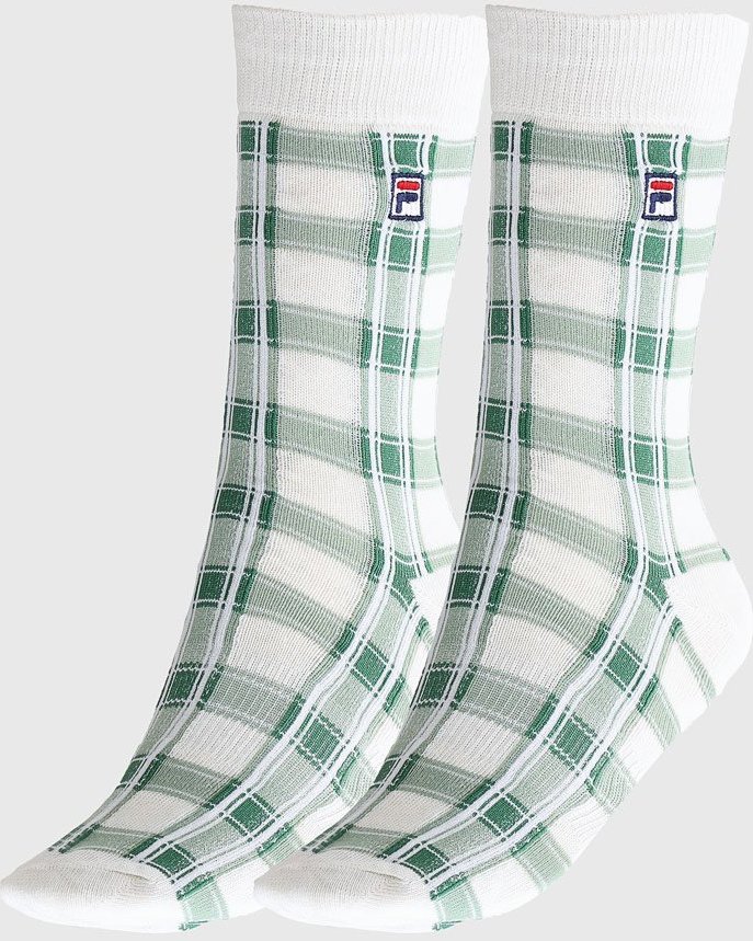 Meia Unissex Fila Cano Alto Sport Life Xadrez Off-White