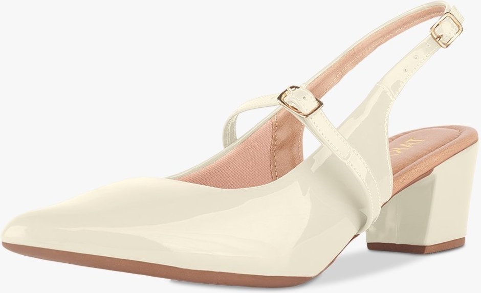 Imagem principal Scarpin Feminino Takata Slingback Salto Baixo Bloco Fivela Mary Jane Off-White TAKATA BY RAFAEL TAKATA off-white white TAKATA BY RAFAEL TAKATA off-white white