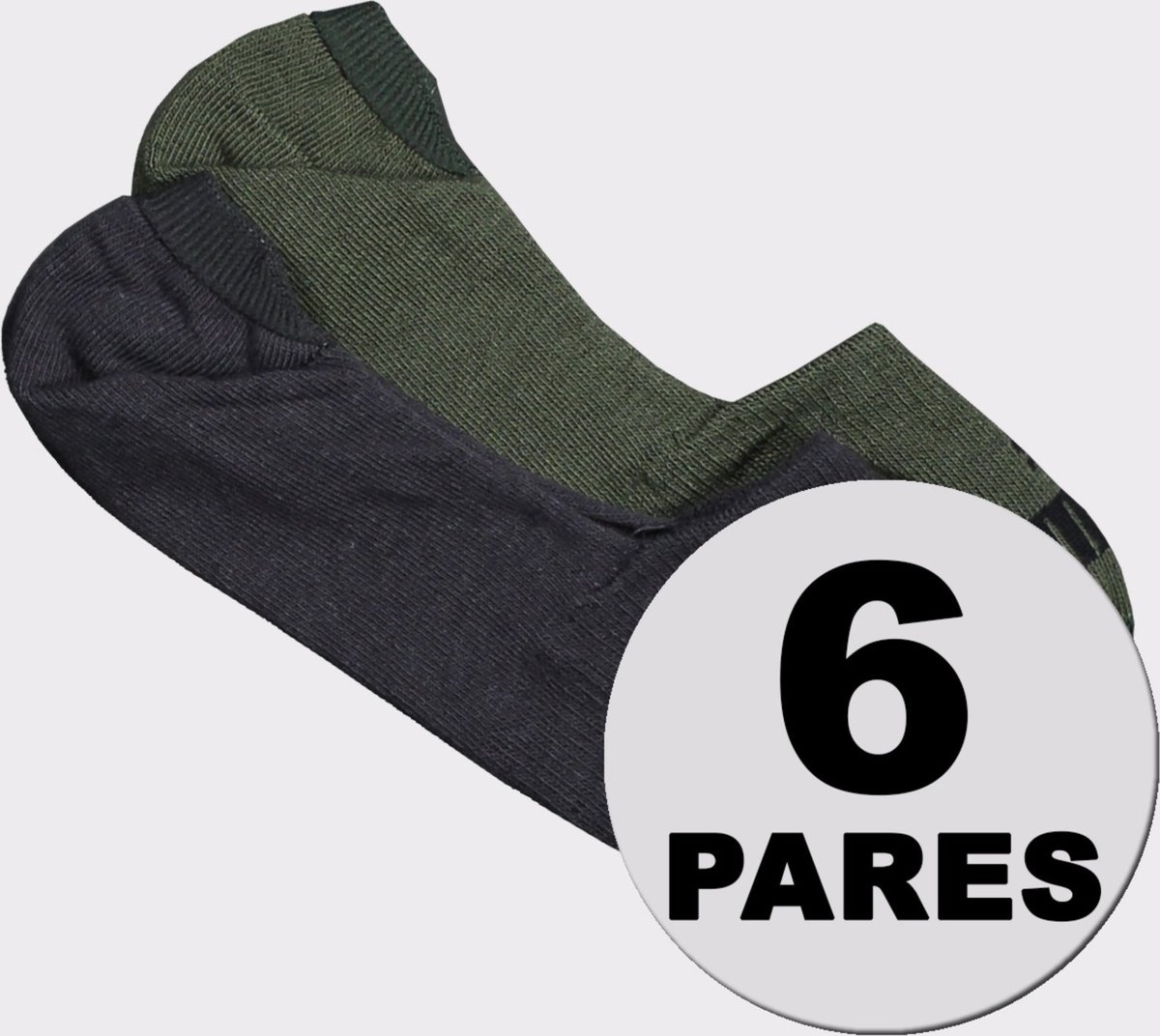 Kit Meia Puma Sapatilha 6 Pares Verde e Cinza