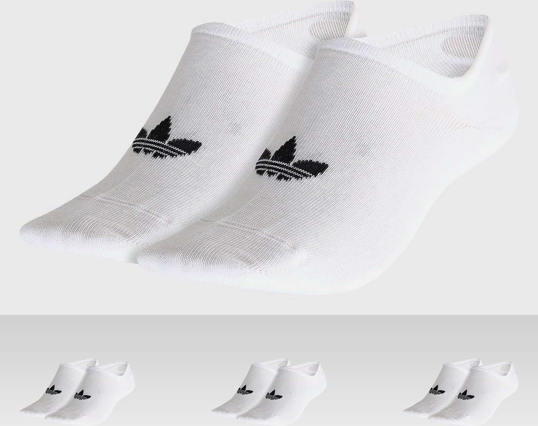 Kit 3pçs Meia adidas Originals Invisível Low Cut Branca