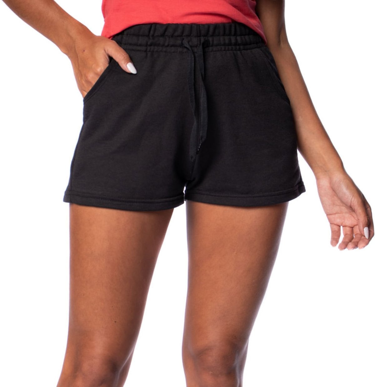 Imagem principal Short Feminino Desayner em Moletom com Cordão preto Desayner preto