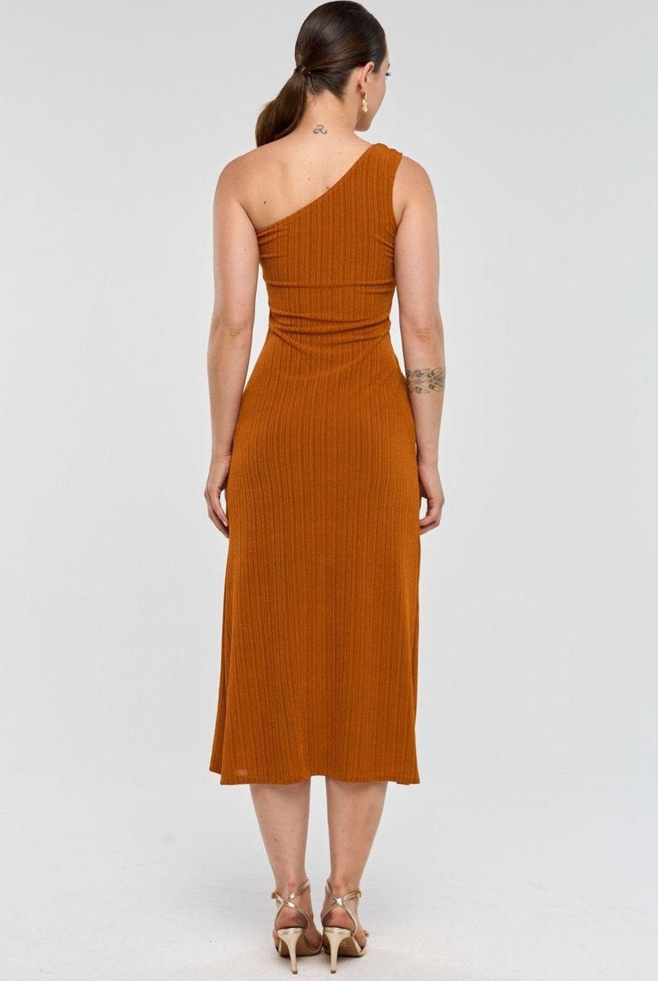 Vestido Midi PKS Um Ombro Só