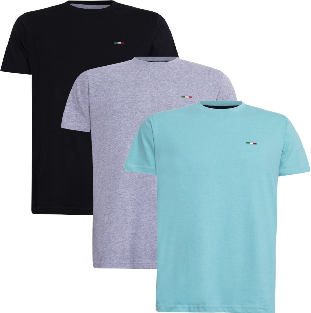 Imagem principal Kit 3 Peças Camisetas Básicas Masculina Vih Triny em Algodão Premium no Estilo Tommy Bordado Itália multicolorido Vih Triny multicolorido