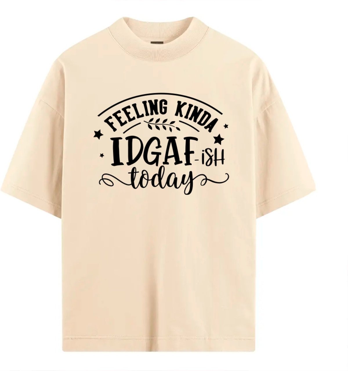 Imagem principal Camiseta Ousy Oversized Feeling Kinda IDGAF Humor Sarcástico Streetwear Unissex Off White off-white white ousy off-white white