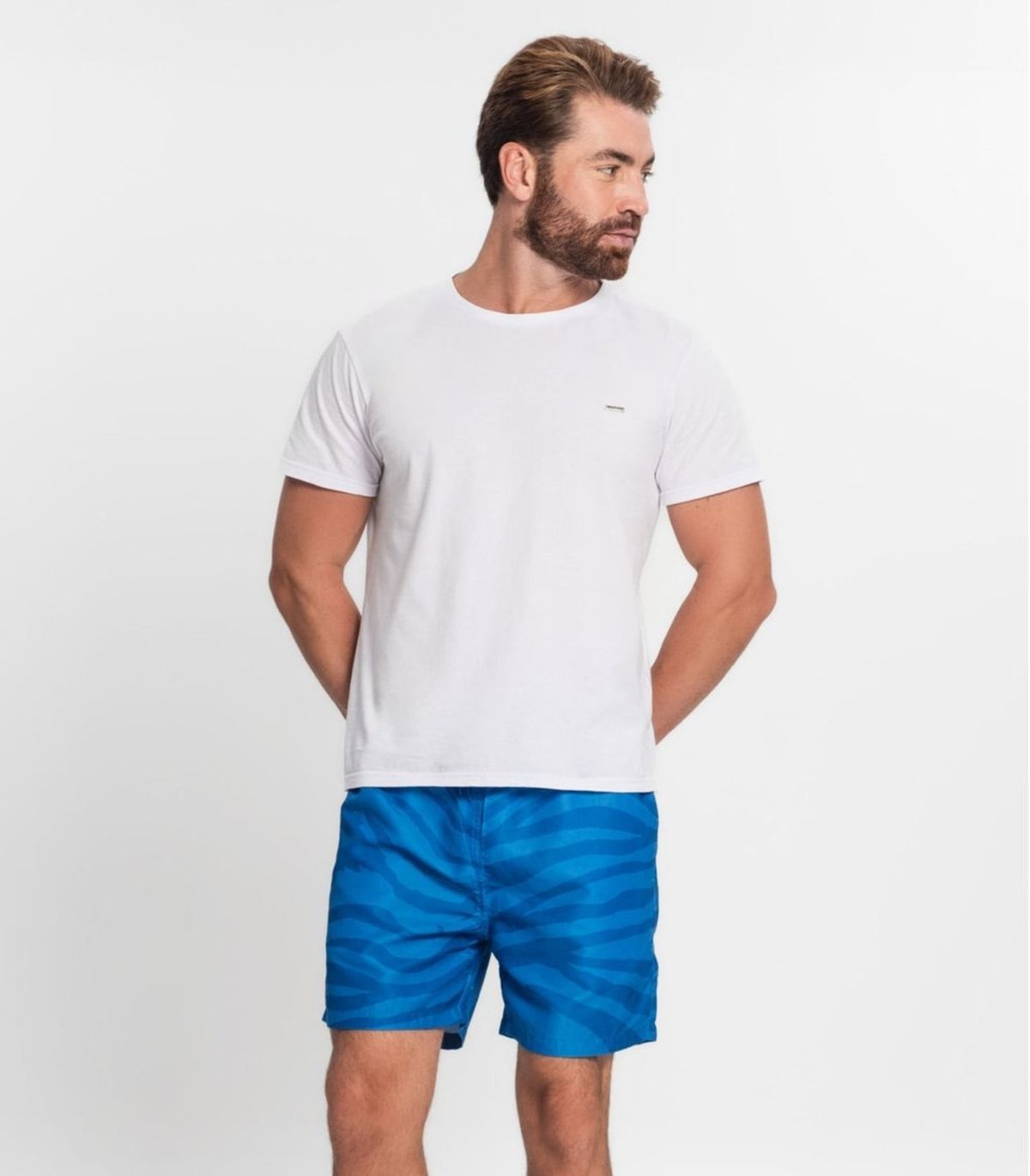 Imagem principal Bermuda Masculina Microfibra Estampada Rovitex azul Rovitex azul