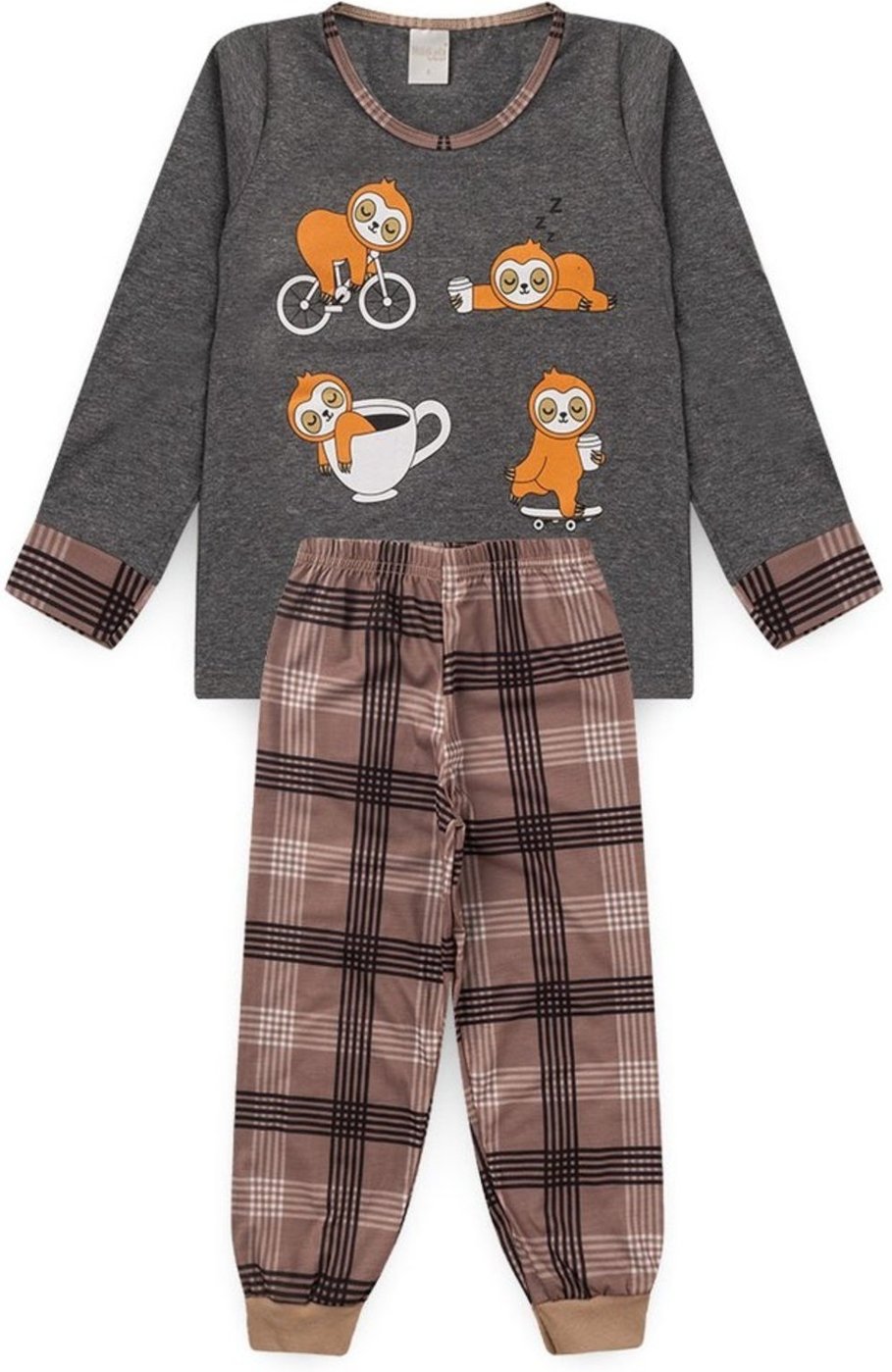 Imagem principal Pijama Molekada Menino Longo Preguiça cinza Molekada cinza