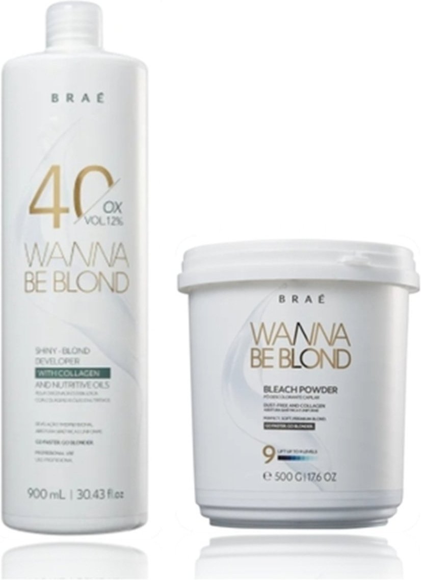 Imagem principal BRAÉ Wanna Be Blond 12% Água Oxigenada 40 Volumes 900ml+Pó Descolorante 500g multicolorido BRAÉ multicolorido