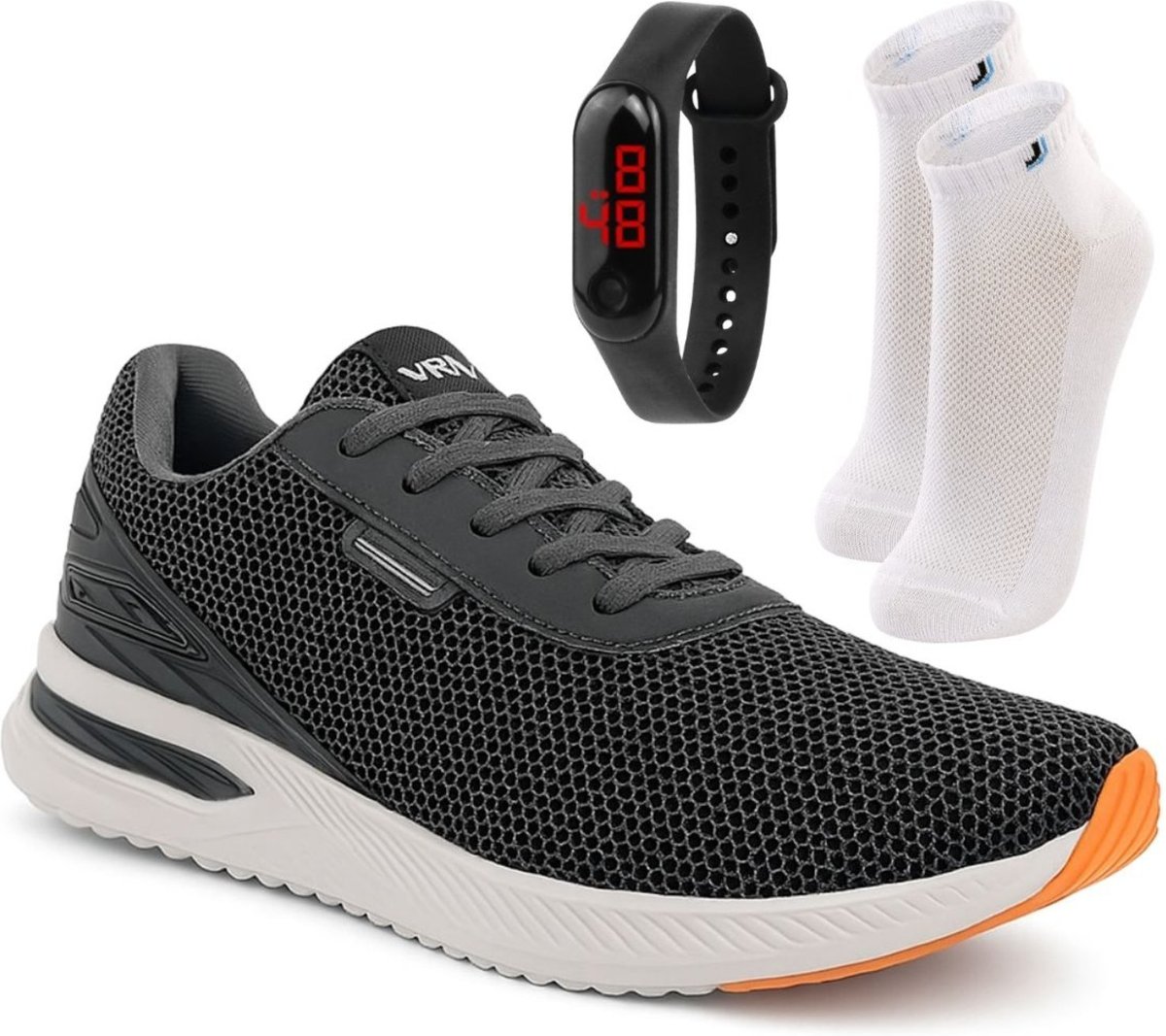 Imagem principal Kit Tênis Masculino Sapatofran com Meia Cano Médio LUPO e Relógio Digital cinza Sapatofran cinza