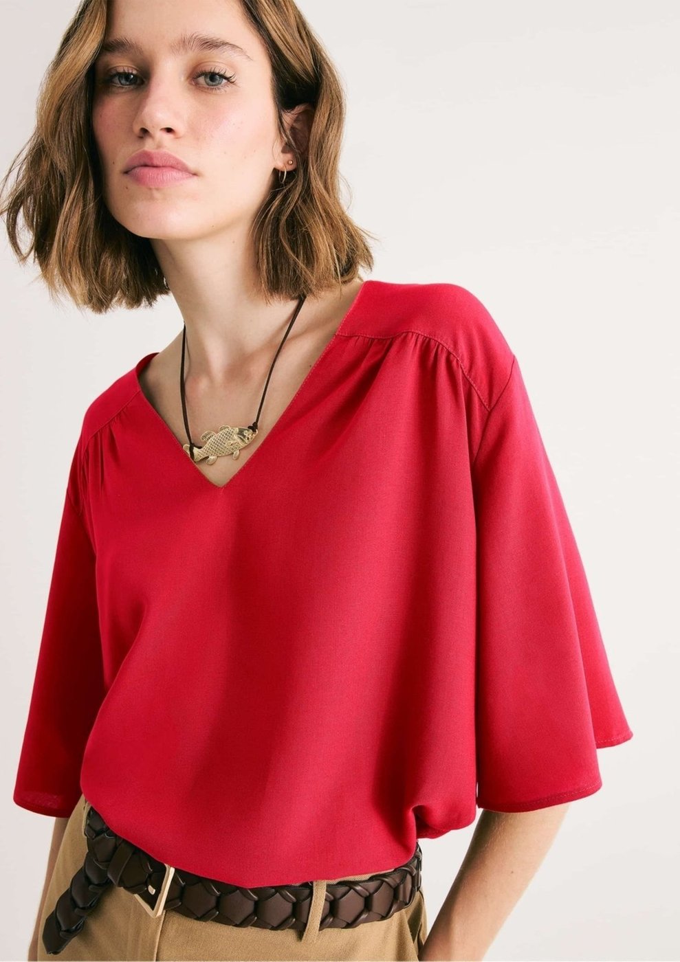 Imagem principal Blusa Feminina Evasê Viscolinho Hering vermelho Hering vermelho
