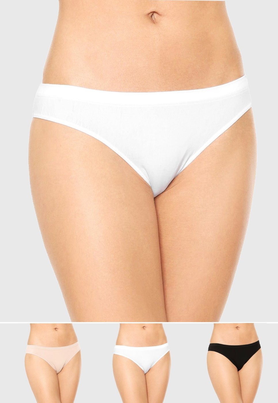 Kit 3pçs Calcinha Trifil Sem Costura Preta