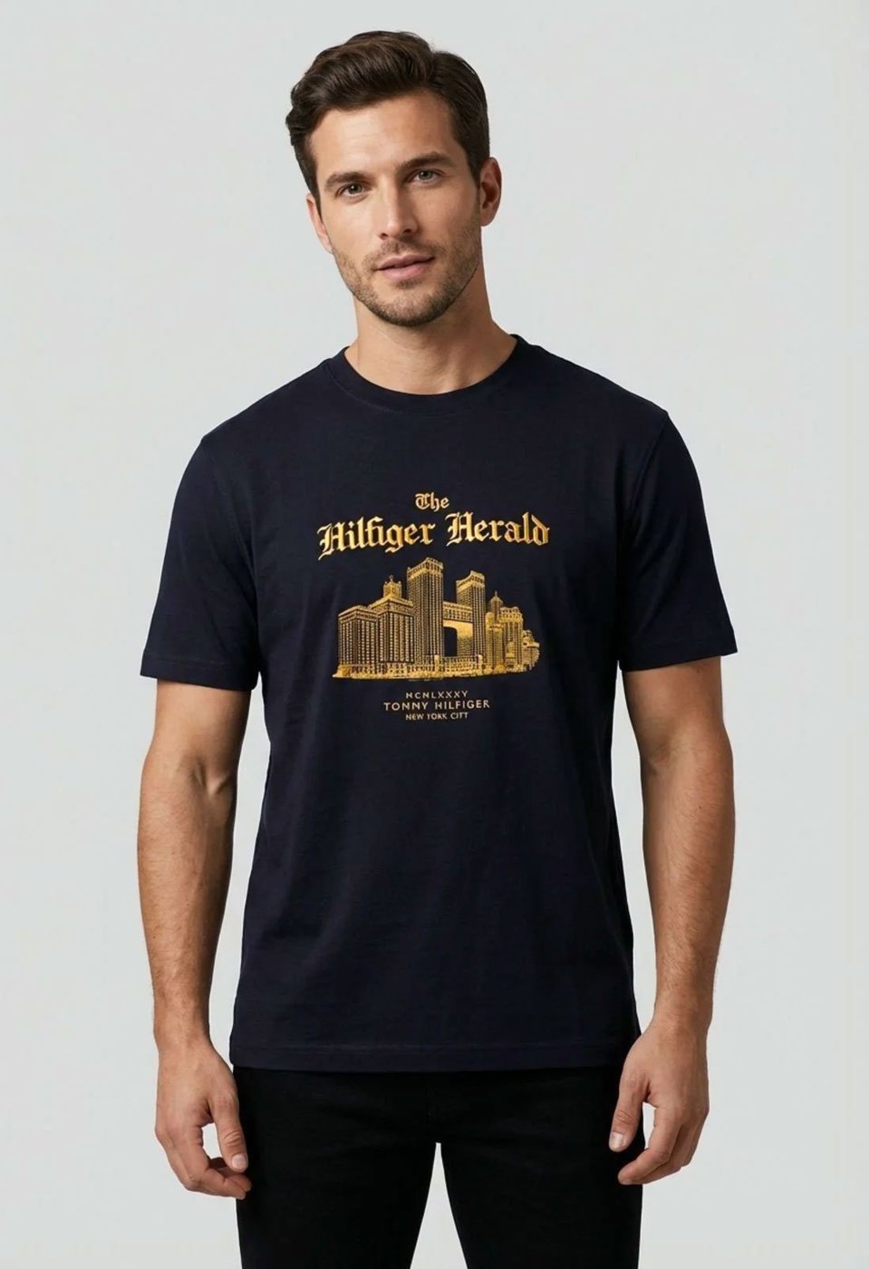 Imagem principal Camiseta Masculina Tommy Hilfiger Herald Skylin Preta preto Tommy Hilfiger preto