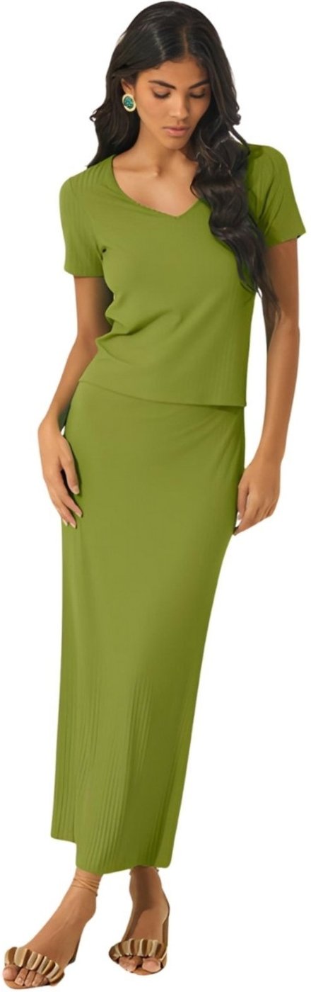 Saia Chá Cintura Alta Canelada