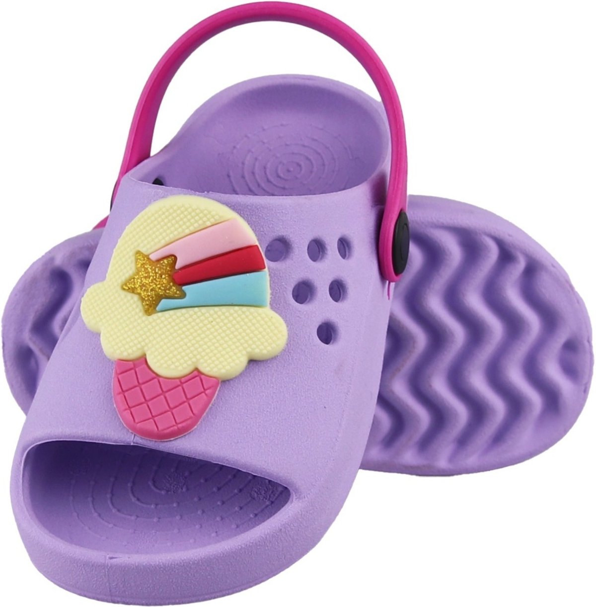Imagem principal Infantil - Sandália Babuche kiath Menina Sorvete Macio Flexível Antiderrapante Feminino ao 28 Roxo Claro lilás Kiath lilás