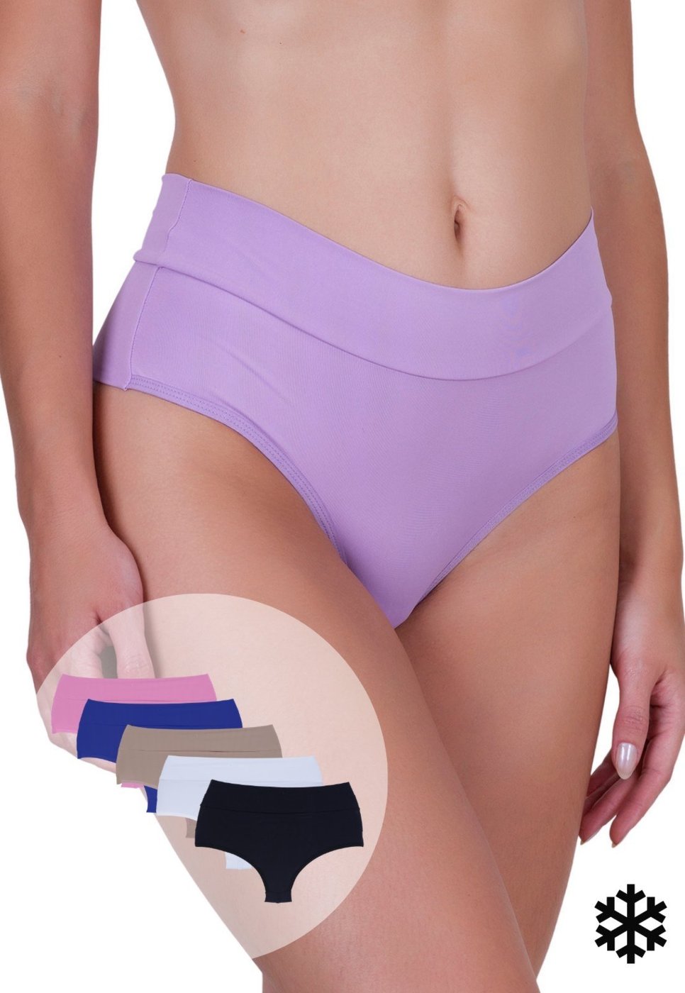 Imagem principal Kit 5 Calcinhas Femininas Microfibra Amorosa Cós Duplo Fio Duplo Concept Lingerie multicolorido Concept Lingerie multicolorido