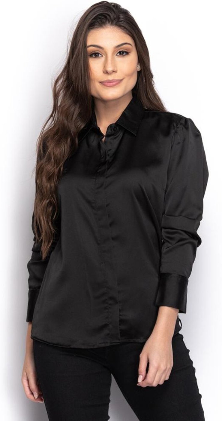 Imagem principal Camisa Camisete Social Feminina Manga Longa Casual TEODORO CAMISARIA prata TEODORO CAMISARIA prata